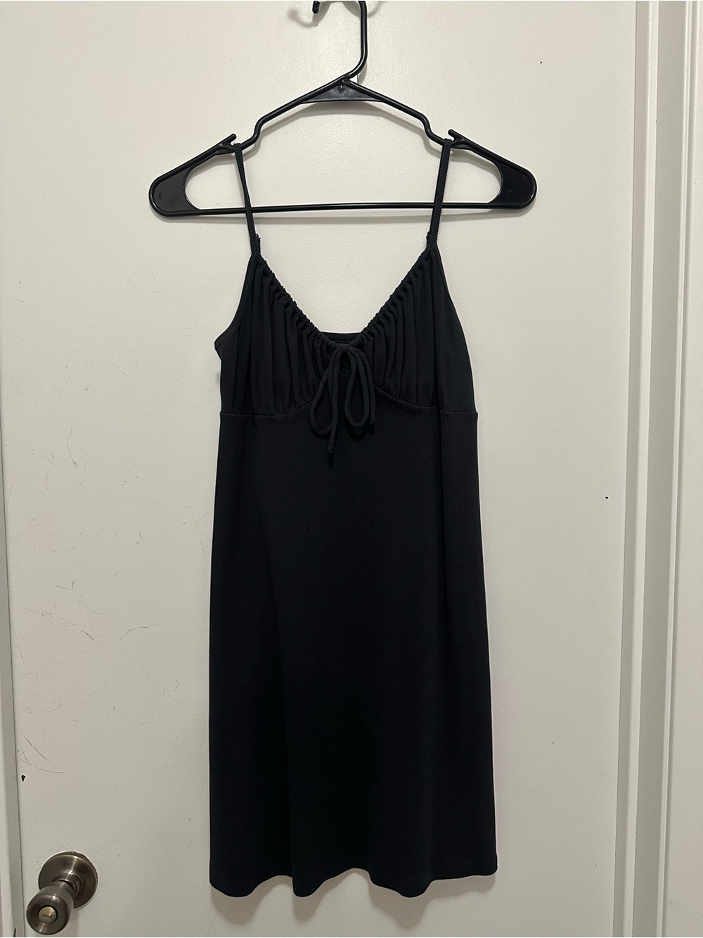 American Eagle charcoal grey Spaghetti Strap Tie-Front Dress